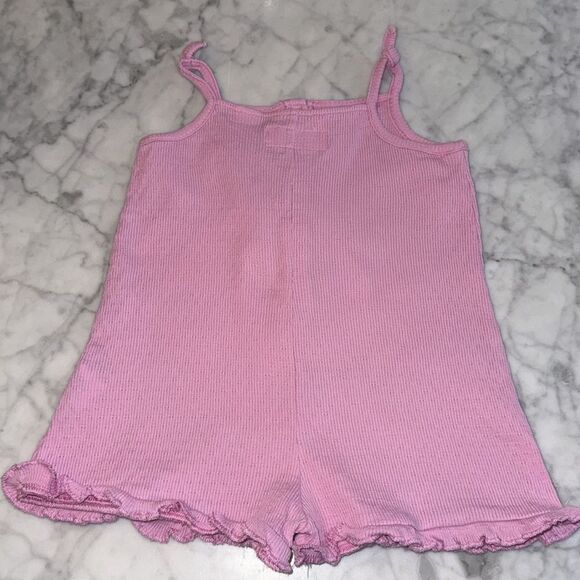Zara Pink Knit Button-Front Romper 1 1/2Y - Picture 5 of 5